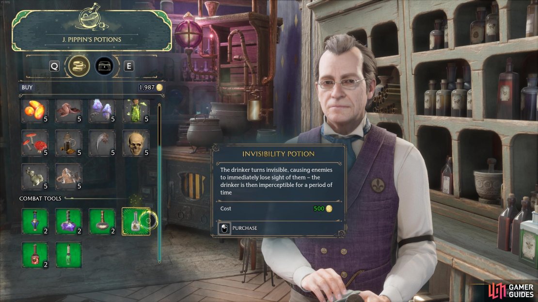 Invisibility Potions and Thunderbrew Potions can be bought from J. Pippin&rsquo;s Potions.