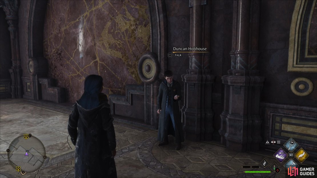 Speak with Duncan in the Defence Against the Dark Art Tower.