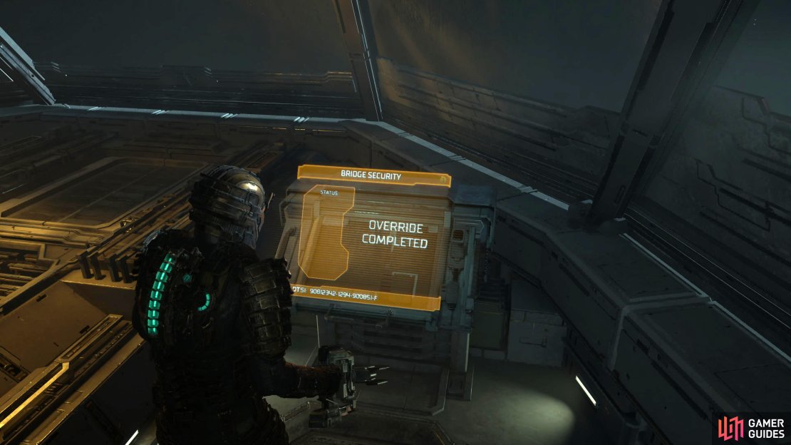 Head back to the console in the Captain&rsquo;s Nest with all the RIGS to acquire the Master Override Keycard.