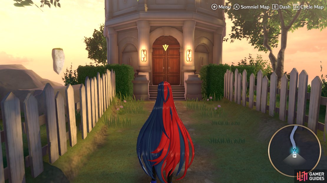 Tower of Trials entrance in Somniel.