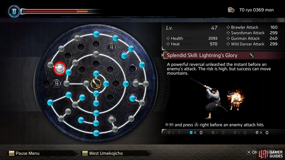 Here is where Lightning&rsquo;s Glory appears on the Ability Wheel.