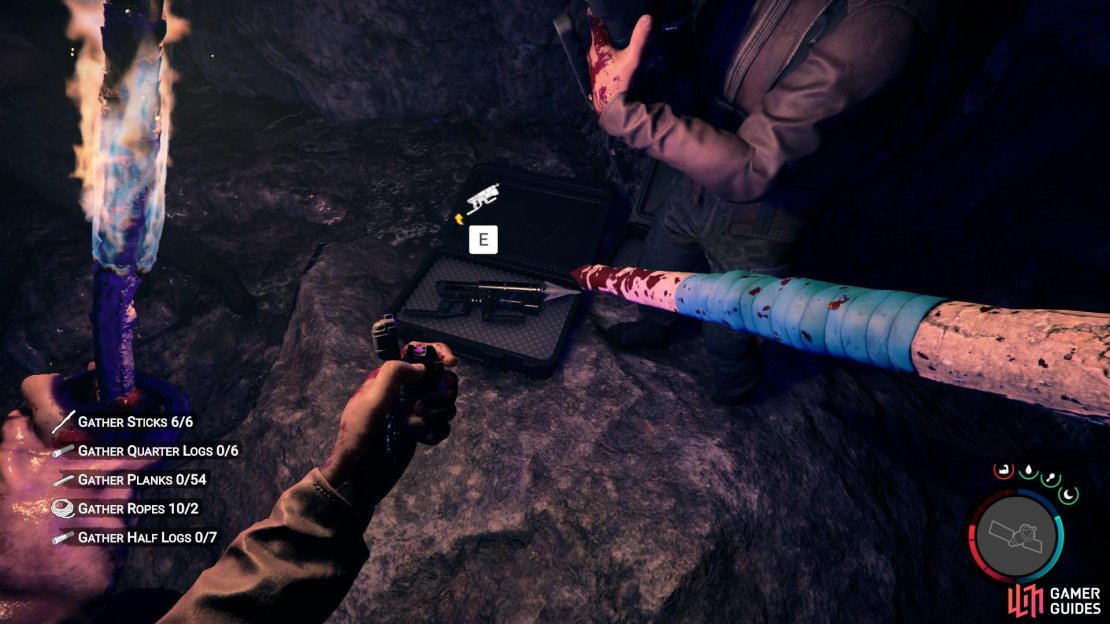 You will find the Rope Gun on the floor at the end of the Miner’s Cave. It is now allowing you to start using Sons of the Forest’s Ziplines.