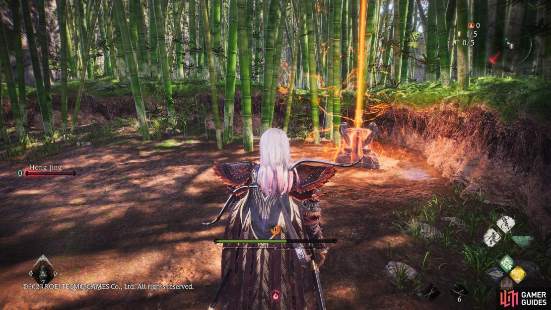 You can find the second battle flag sitting in the corner of the path
