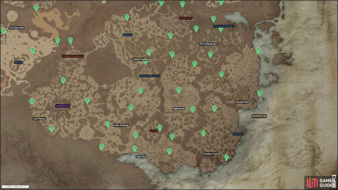 Here is a Hawezar Altar of Lilith Statue locations map.