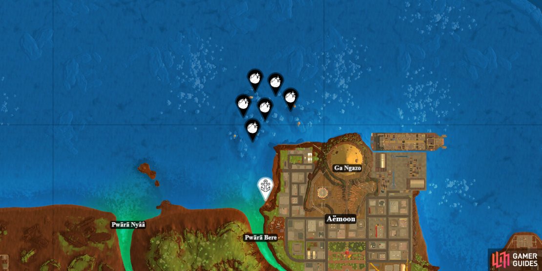 All Clam Pearls near Ga Ngazo in !Tchia.