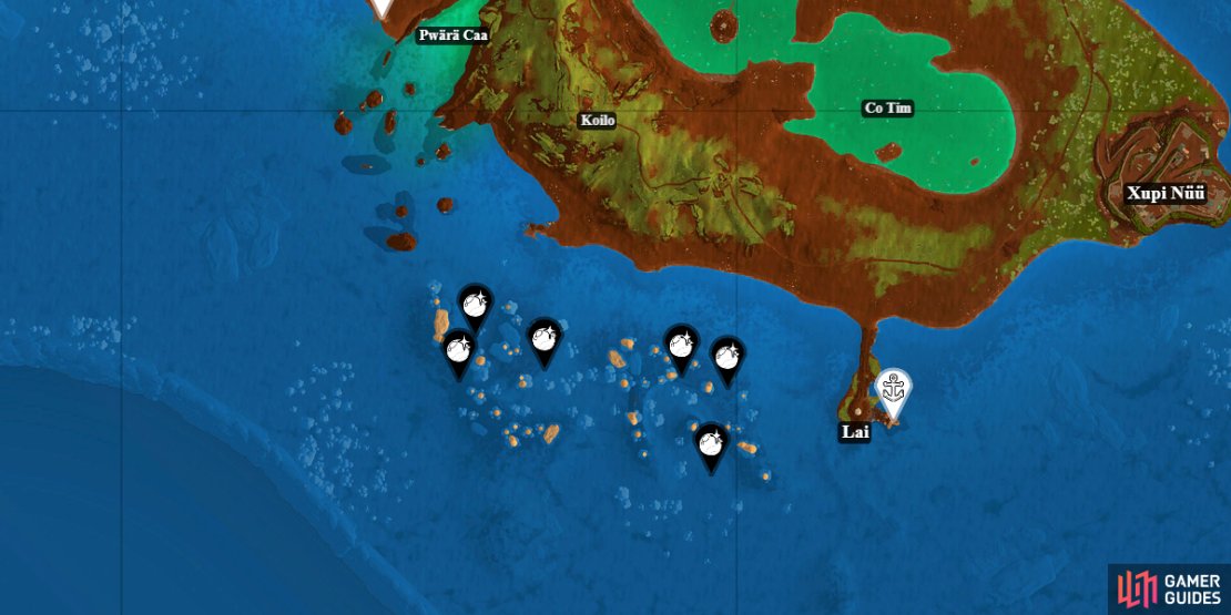 All Clam Pearls near Lai in !Tchia.