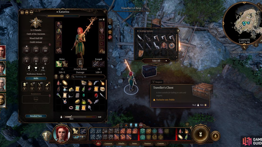 Interact with the Traveller’s Chest to find a receptacle for all the junk you’ve been collecting.