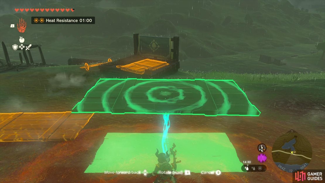 Use the nearby construction materials to fuse two planks together