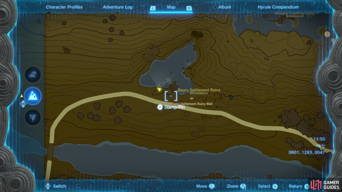Head across the bridge to the northeast of Hyrule Castle to find this bog.