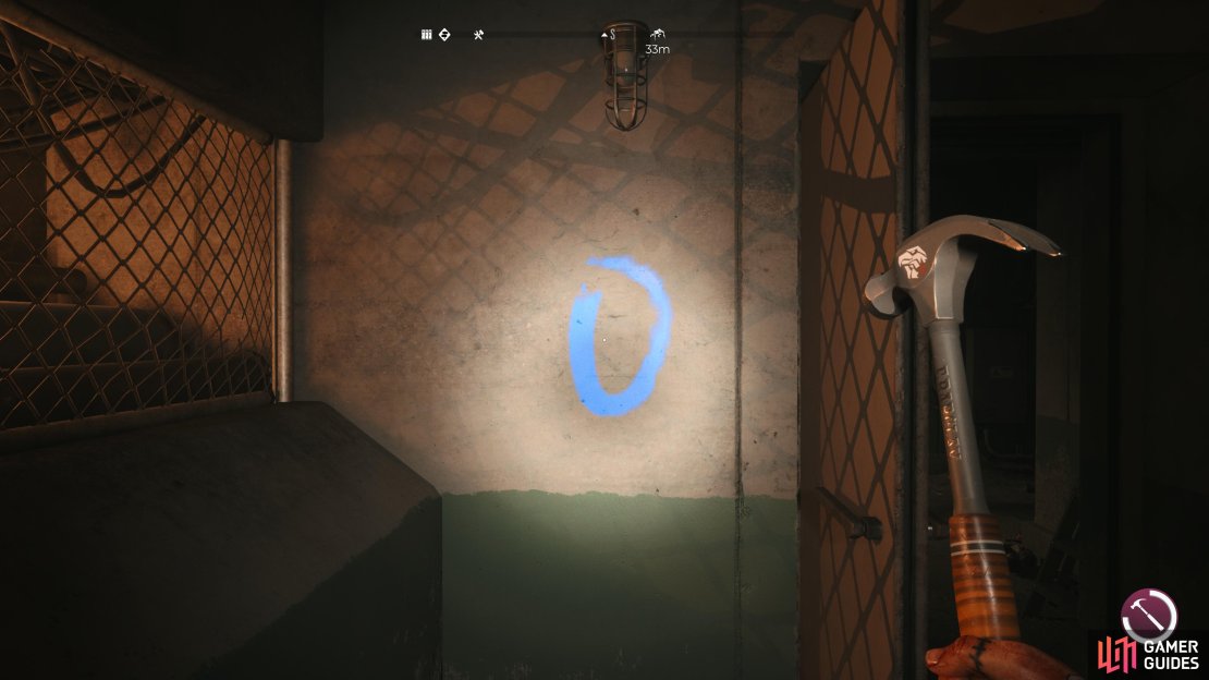 Nadia&rsquo;s first number is located on the wall near her locked door.