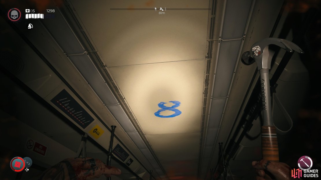 Nadia&rsquo;s code on a Metro train car ceiling.