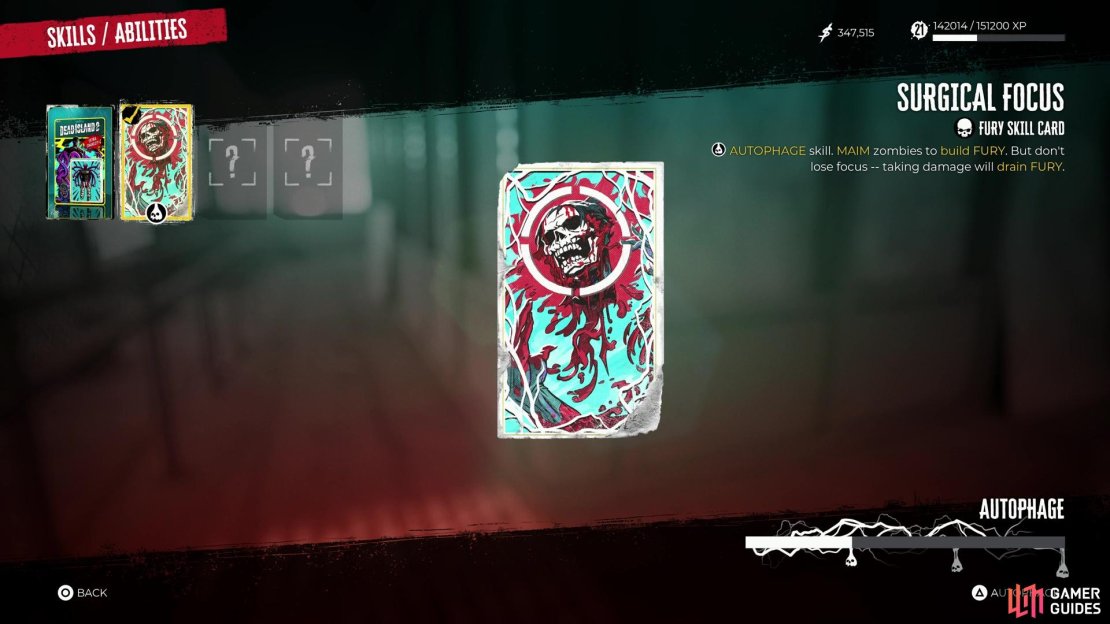 With the Surgical Focus Skill Card you&rsquo;ll gain Focus every time you maim an enemy. Maim. Fury. Maim. Fury. That&rsquo;s the name of the game.