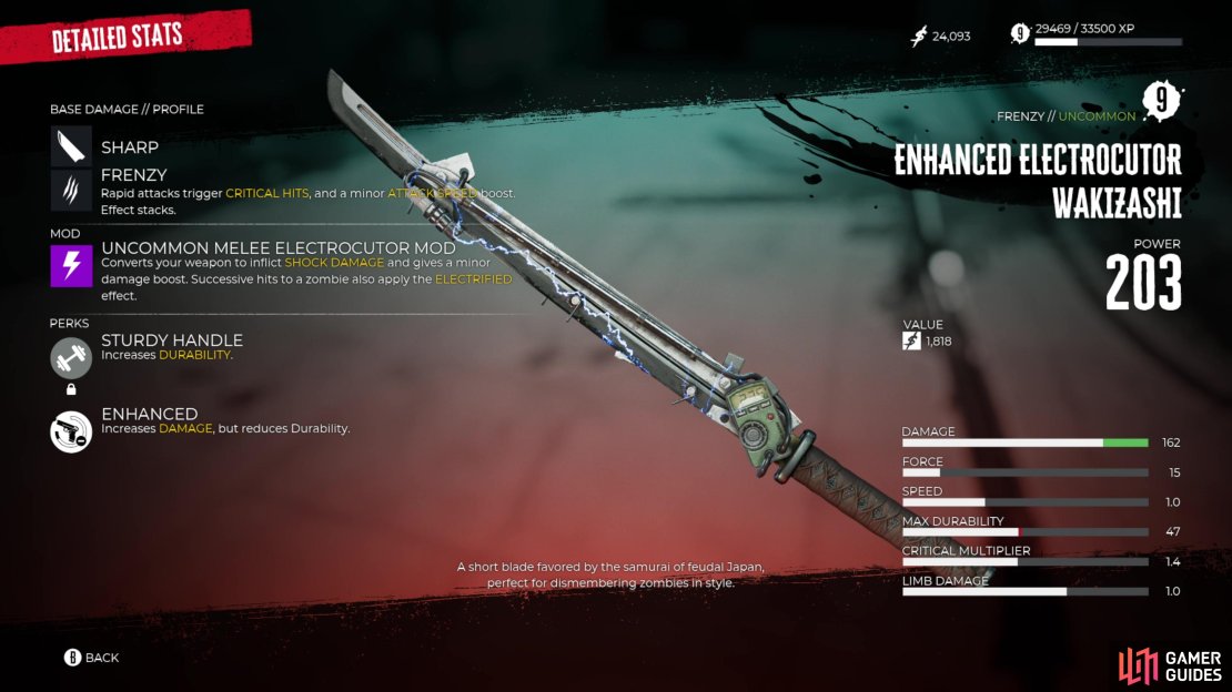 You can check a weapon&rsquo;s advanced stats via the inventory screen.