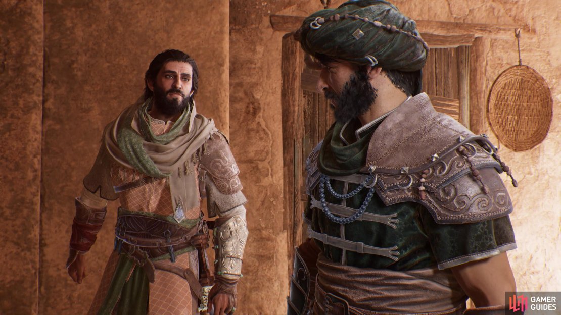 Dogan bin Arslan investigation, Assassin&rsquo;s Creed Mirage. Pictured: Basim and Ali.