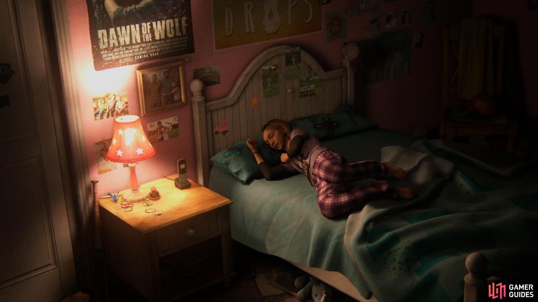 Sarah peacefully sleeps before the world changes forever.