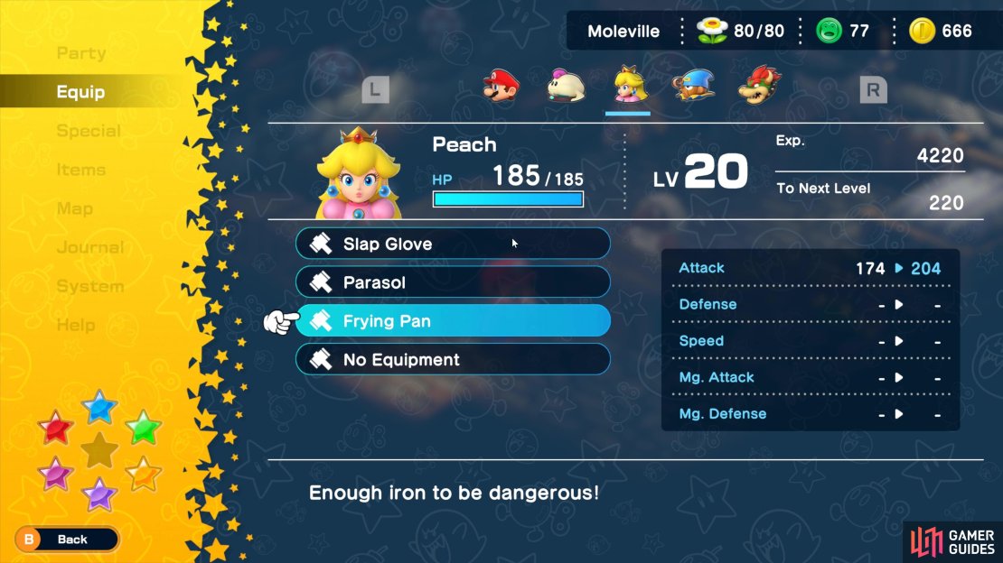 Peach&rsquo;s infamous Frying Pan weapon is back in the Super Mario RPG remake!