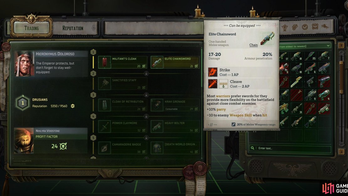 You can requisition the Elite Chainsword from the Drusians.