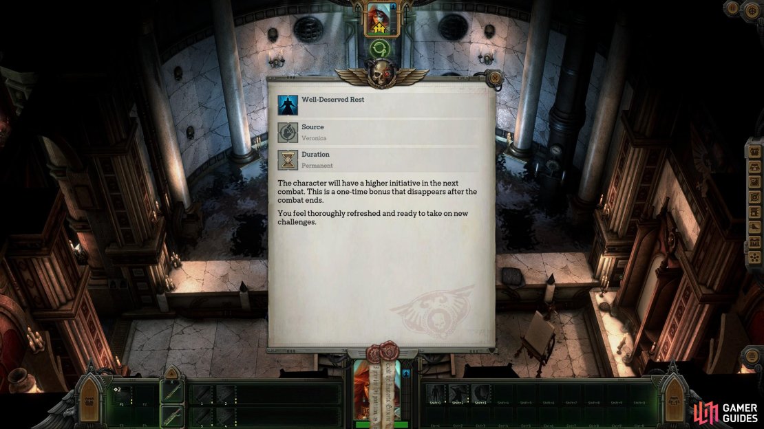 If you spend time in your bath you’ll get a “Well-Deserved Rest” buff.