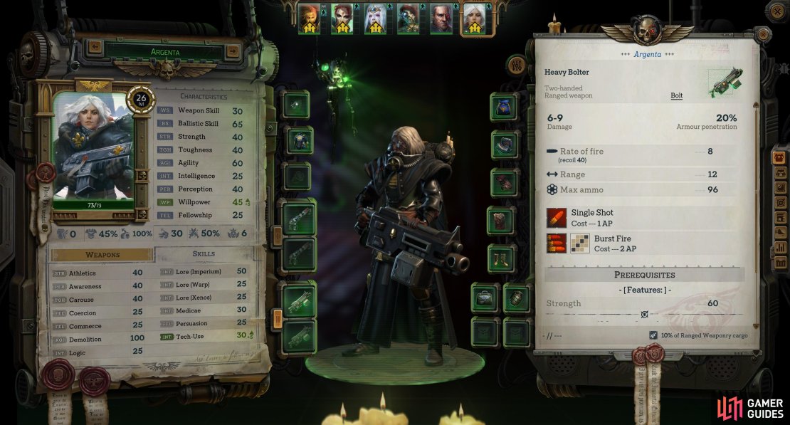 Heavy weapons typically have a Strength requirement and higher AP costs, but their stats are boosted to compensate.