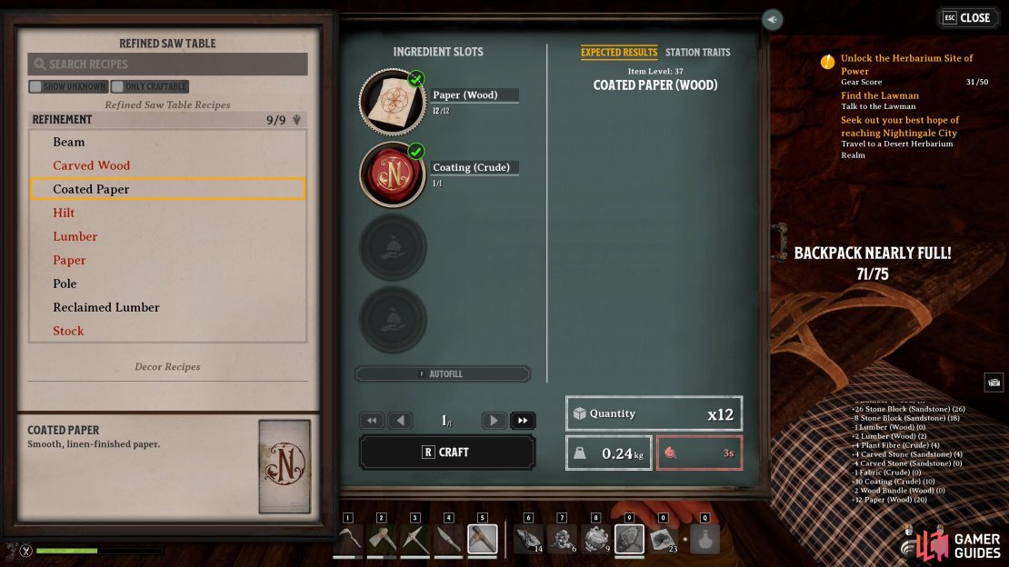 Coated Paper in Nightingale is a key ingredient for creating the next tier of Realm Cards. Here&rsquo;s a guide on how to do just that.