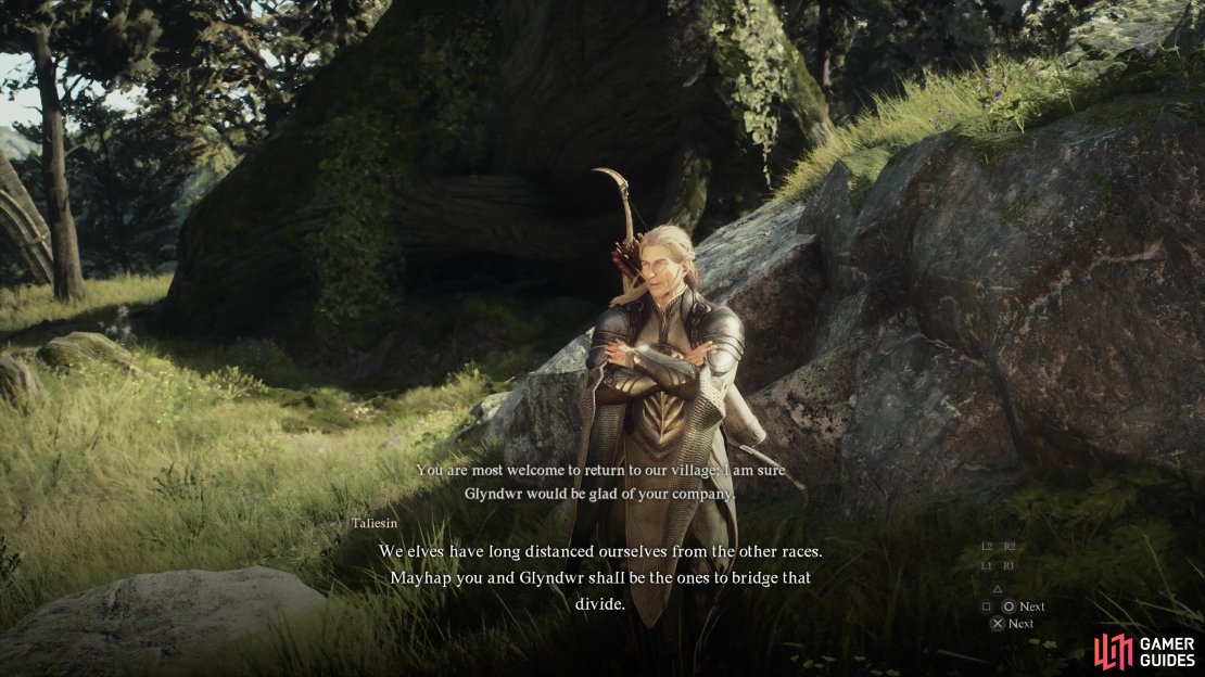While Glyndwr is the main NPC in &ldquo;Gift of the Bow&rdquo; and &ldquo;A Trial of Archery&rdquo;, Taliesin is the character who can teach you the Archer maister skill - completing the two aforementioned quests will increase his affection towards you considerably.