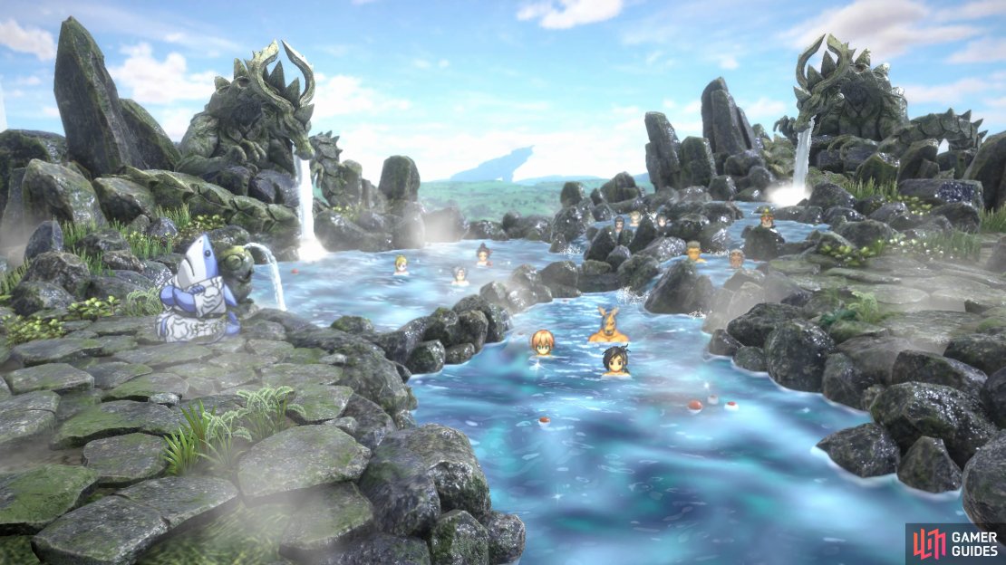 The hot springs doesn’t really do much, except0 give your characters some interaction with one another.