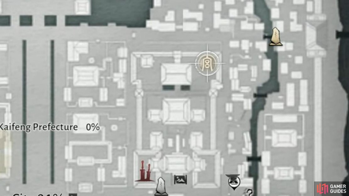 Make your way to this location and speak to the monks in the top right corner of the temple. Image via Gamer Guides / NetEase.