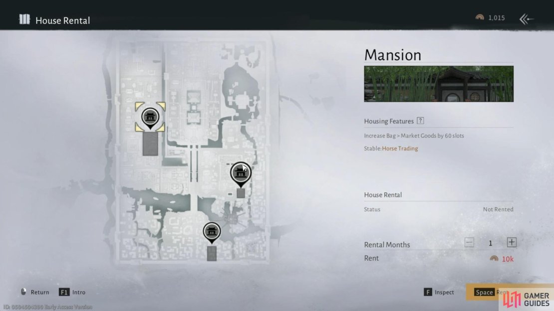 Player housing rentals are the main way you’ll spend Commerce Coins in Where Winds Meet. Image via Gamer Guides / NetEase.