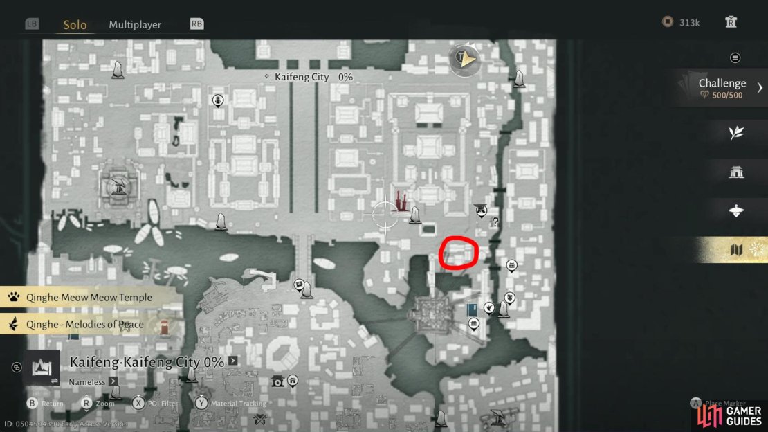 Here&rsquo;s where to find the Seasonal Edge in Where Winds Meet. Image via Gamer Guides / NetEase.