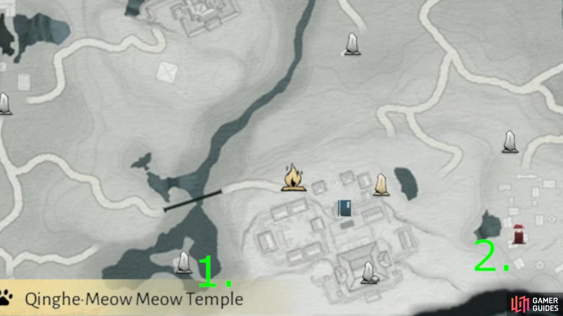 Make your way to the bottom left of Kaifeng here and then visit these two places in order and retrieve the items. Image via Gamer Guides / NetEase.