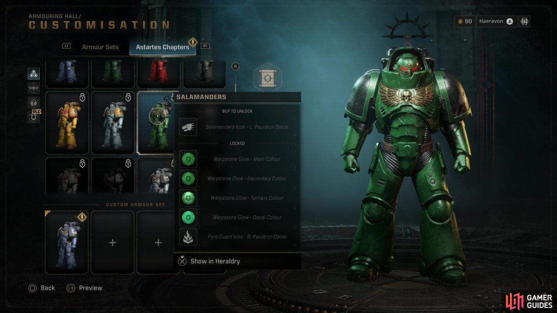 Unlocking existing space marine chapters is simple enough,