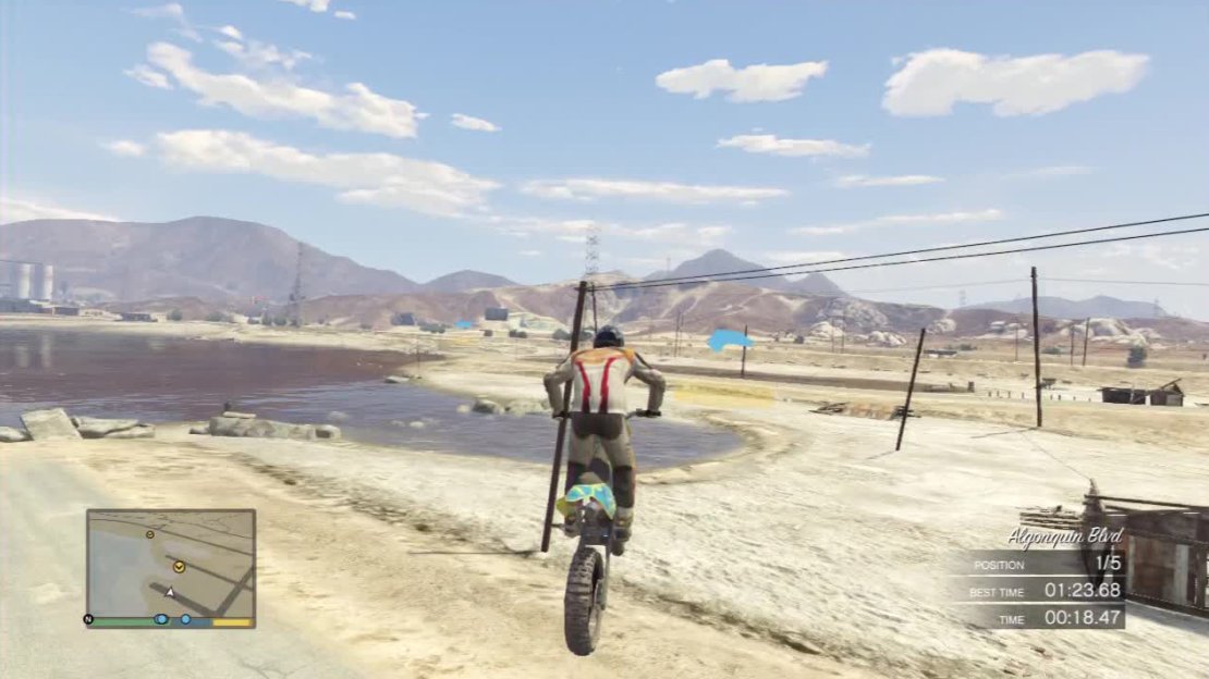 This is the jump that you need to be careful on. Stay over to the right so you don’t crash into the pole.