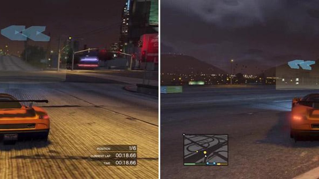 Look out for this corner. It can catch you by surprise (left). You must slow down drastically to make this checkpoint. Or use Franklin’s special (right).