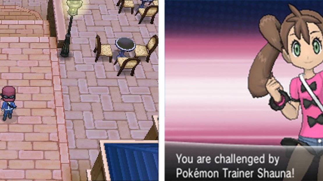 Try to exit town and Shauna will give you a surprise… battle!