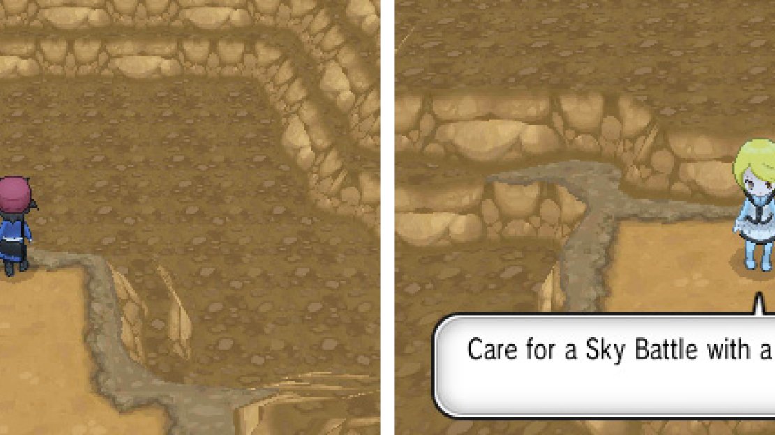 Before the cave entrance, there’s a Sky Battle to the south-east.