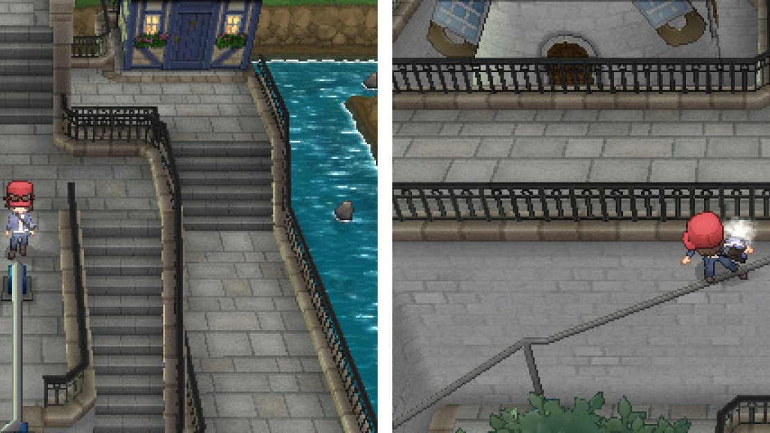 This railing is a handy shortcut back down.