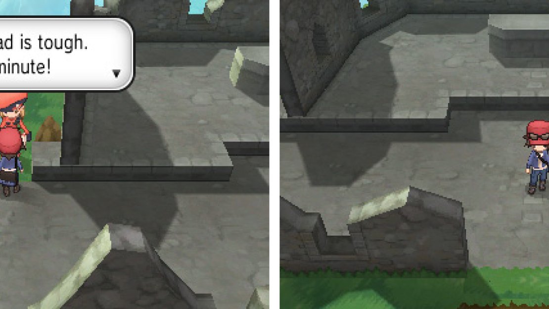 Rest with the Pokemon Ranger before heading past the ruined altar.