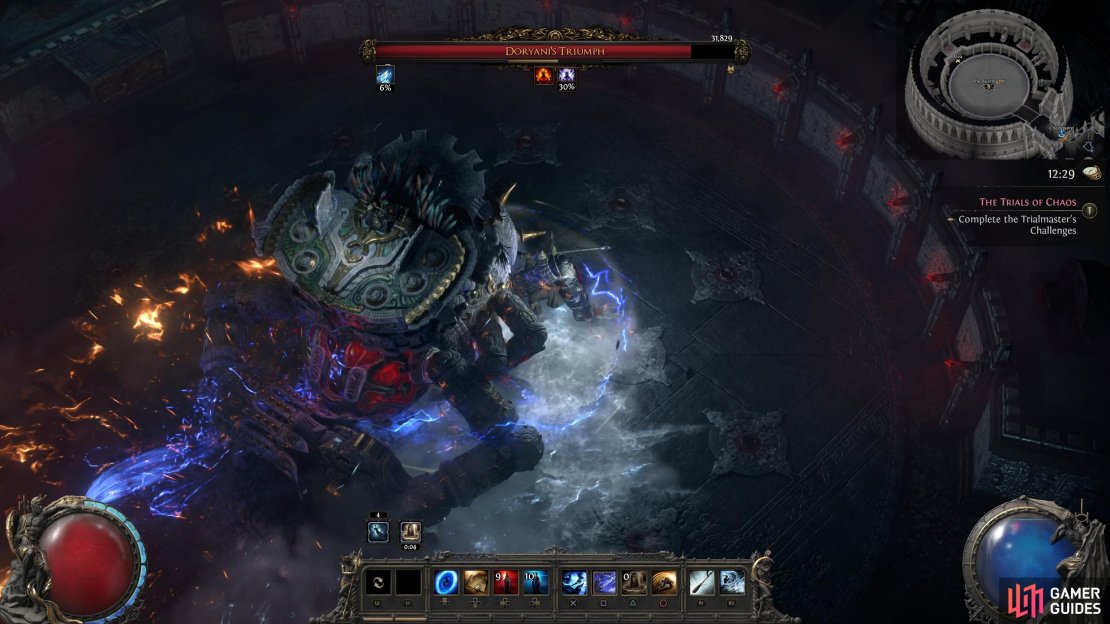 After slamming into the ground, Doryani will clap his hands together, creating a circle of fire and ice.