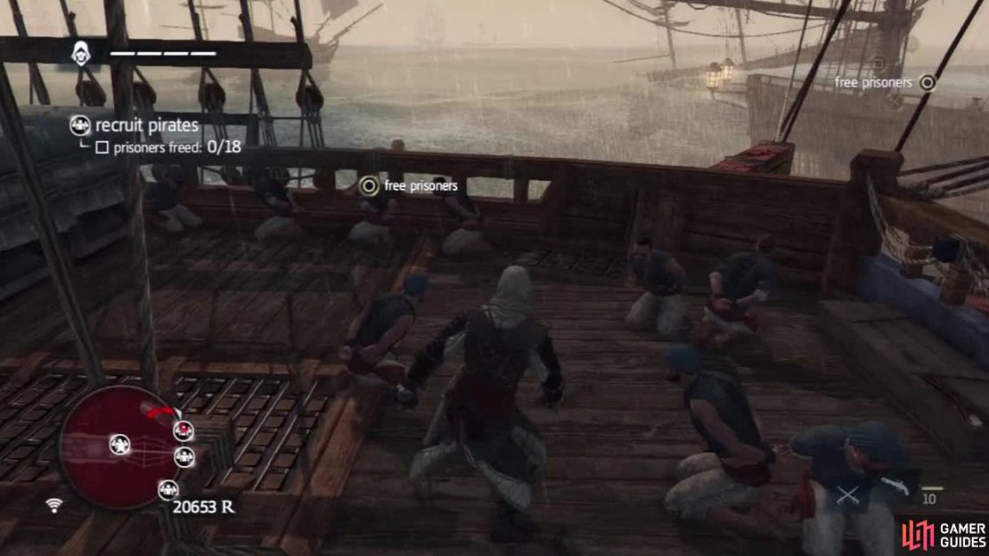 Make sure to kill all of the guards in the vicinity because you have to be anonymous to free the prisoners.