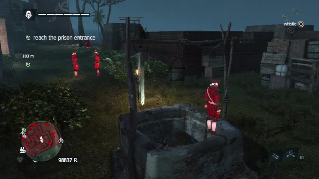 Use the well here to remove the guard and get nearer to the bell.