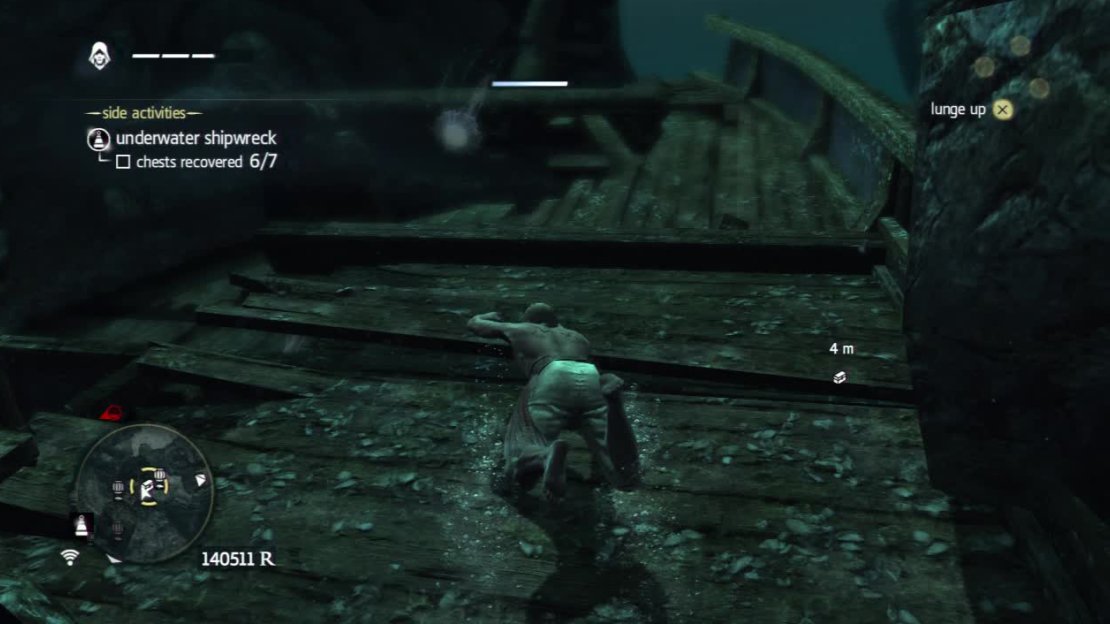The chest with the Flower Sails is down through the crack shown here in the corner.