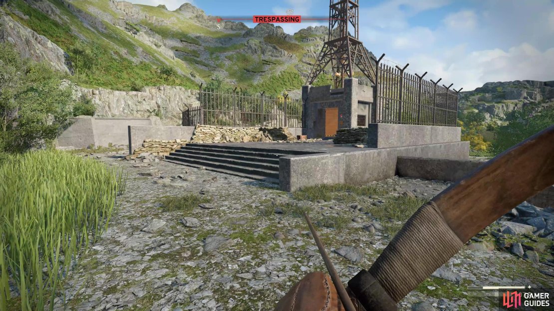 The Slatten Dale Radio Tower sits atop the Outlaw camp in Atomfall.