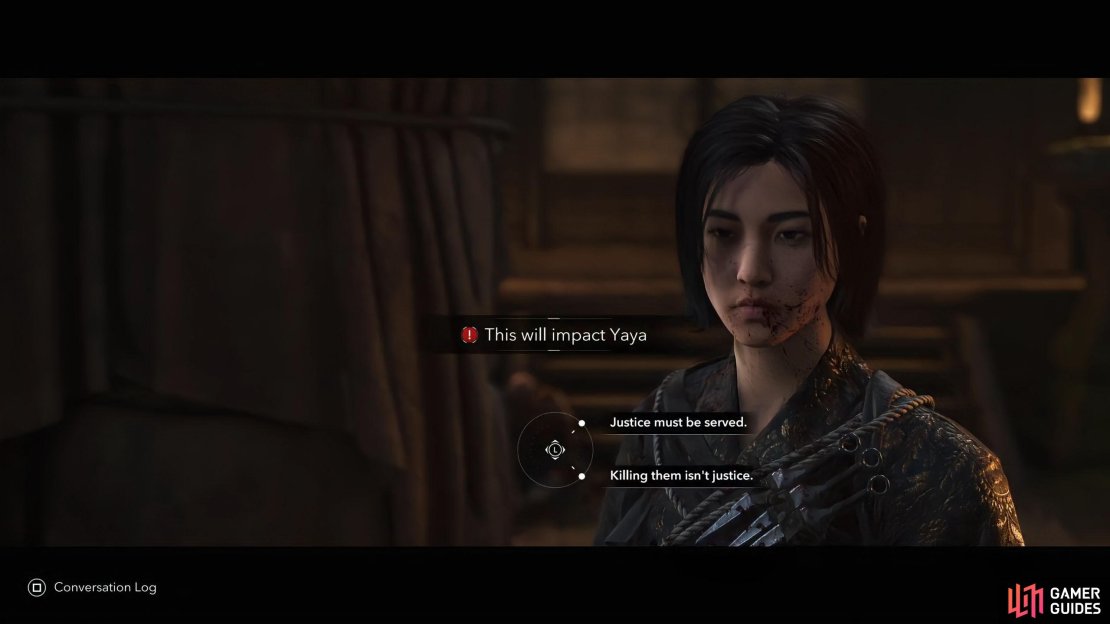 The best option here is “Killing them isn’t Justice”, especially if you want Yaya as an ally later.