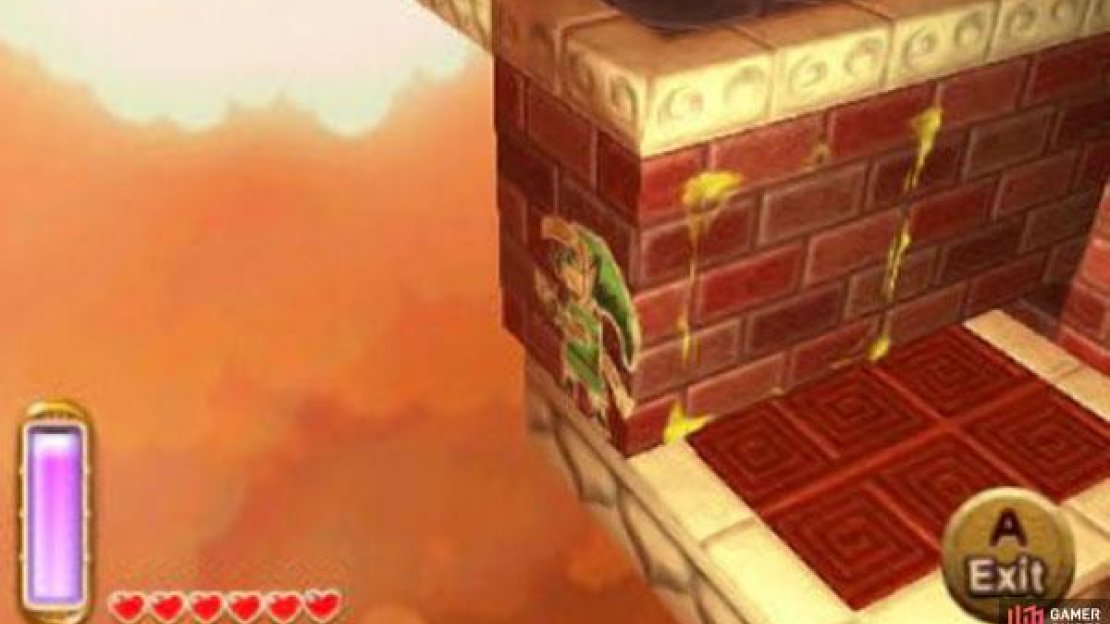 Ride the platform all the way until you reach a ledge with some hearts. From there, wait for the platform below to lower, then merge into the wall on the right and walk right into the platform.
