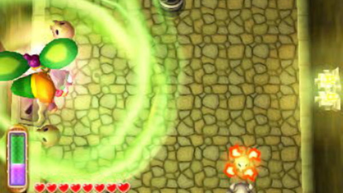 Fire Bubbles are ominous skulls surrounded by flames that bounce around the room like a ball. Quick put out their flames with the Tornado Rod, then pummel them when they’re exposed. Beware that the skulls can still move when their fire has gone out.