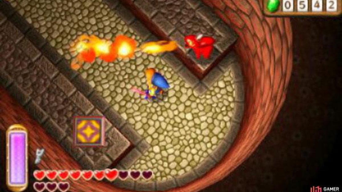 Kodongos are red triceratops that breathe fire in one direction. Use the Hylian Shield to block their flames or sidestep out of the way, then slash them, shoot arrows or use the Ice Rod to dispose of them.