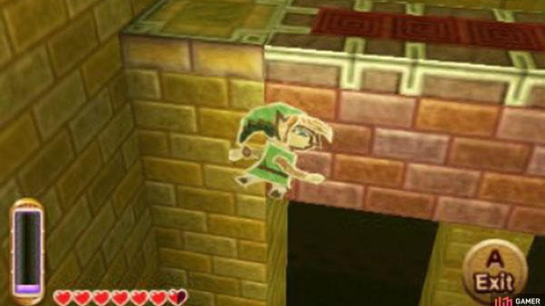Don’t let the new platform distract you though; go down and wait for the platform below to come, before stepping on it. Strike the two round switches with your sword and the two small platforms next to the round switches will begin moving.
