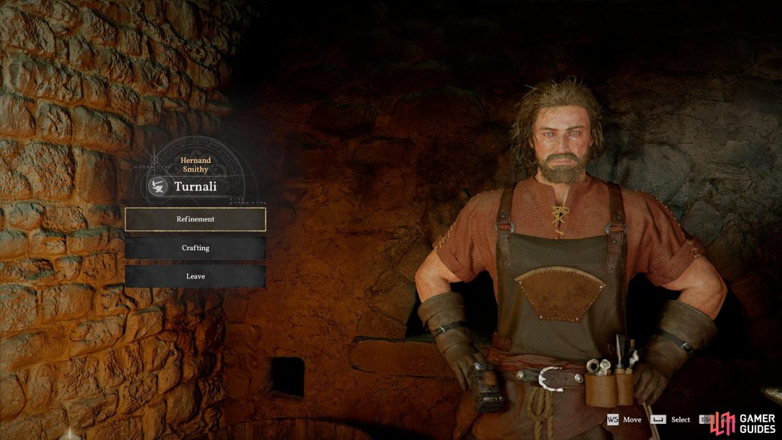 To craft and refine gear, just find a smith! These are the two major services these NPCs provide.