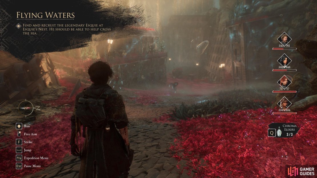 You can use Chroma Elixirs between battles to heal your party. They replenish when you rest at expedition flags or at camp.