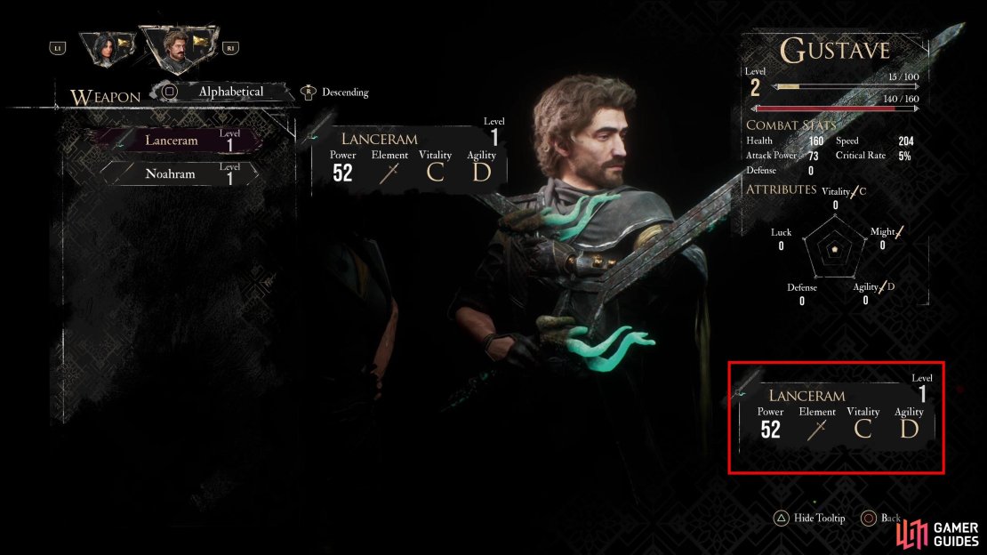 Weapons have a number of properties that collectively determine how much damage they’ll deal in battle, including Power, Element and Attribute Scaling.